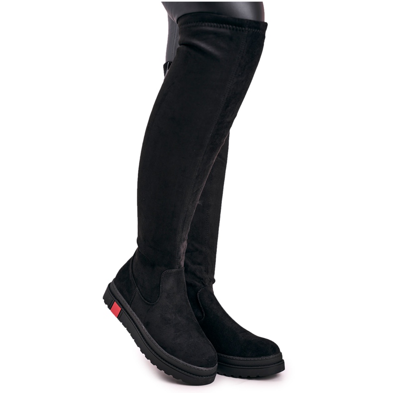 Bottes Hautes Femme Daim Noir Gracelyn le noir