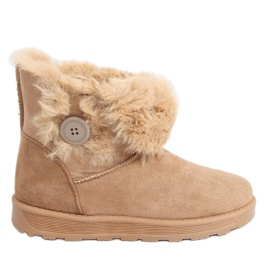 Bottes de neige avec un bouton camel 258 Camel brun
