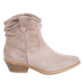 Bottes cowboy femme beige 99-65 Taupe