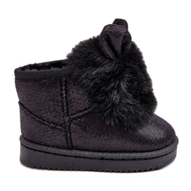 Bottes De Neige Enfant Noires Avec Fourrure Avec Scuffles