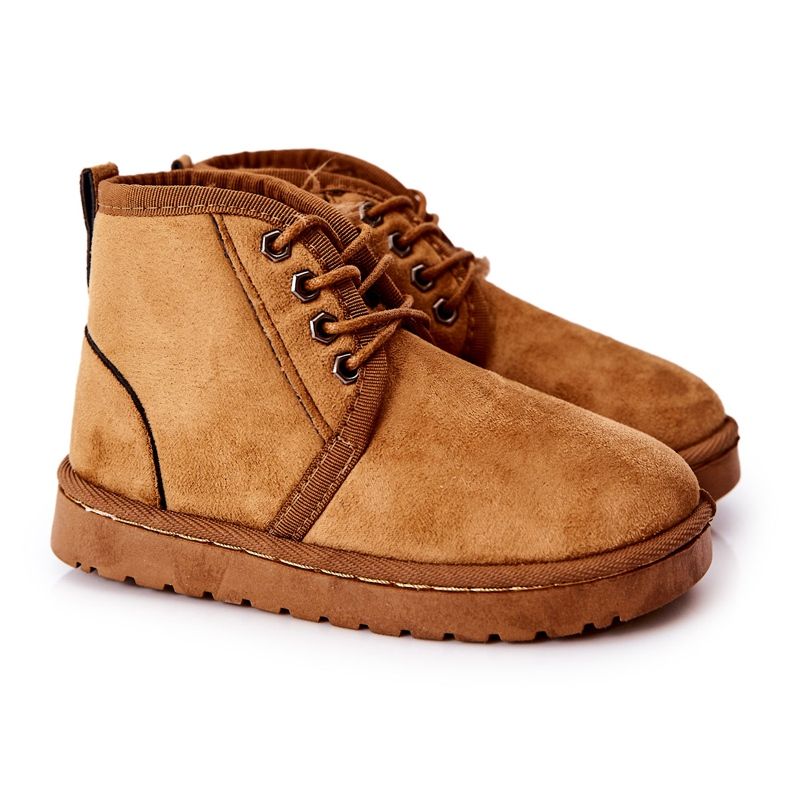 Bottes de neige à lacets pour enfants réchauffées avec fourrure Brown Hunter brun Bottes de neige à lacets pour enfants réchauffées avec fourrure Brown Hunter brun