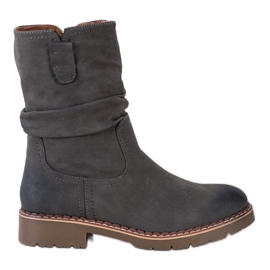 Super Mode Bottes à tiges à volants gris