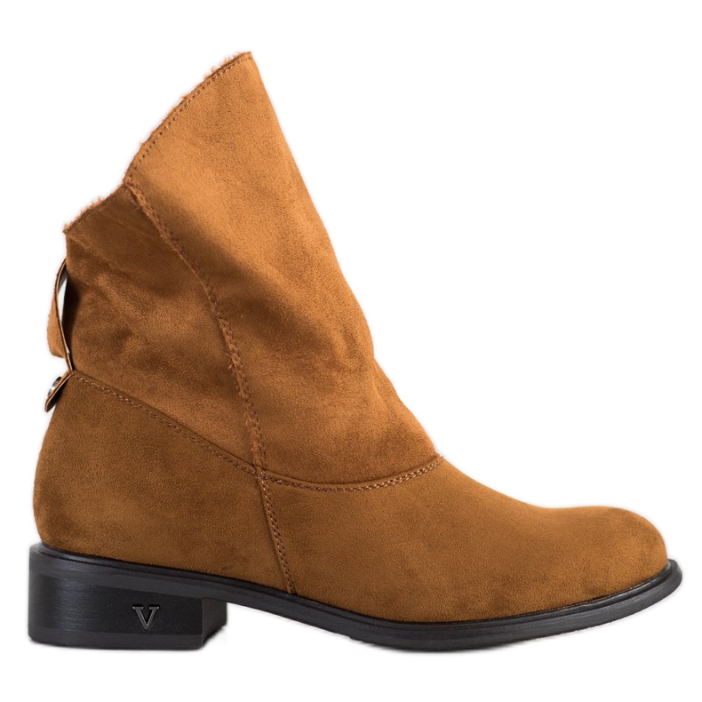 Weide Bottes avec une tige large brun jaune