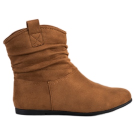SHELOVET Bottillons en daim décontractés brun