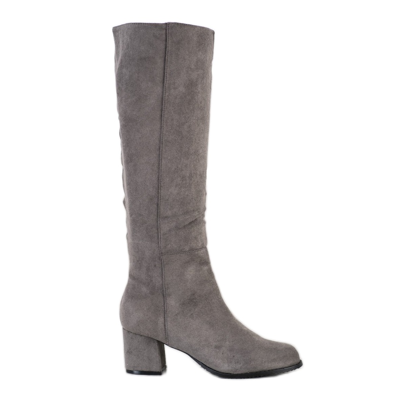 Small Swan Bottes en daim grises