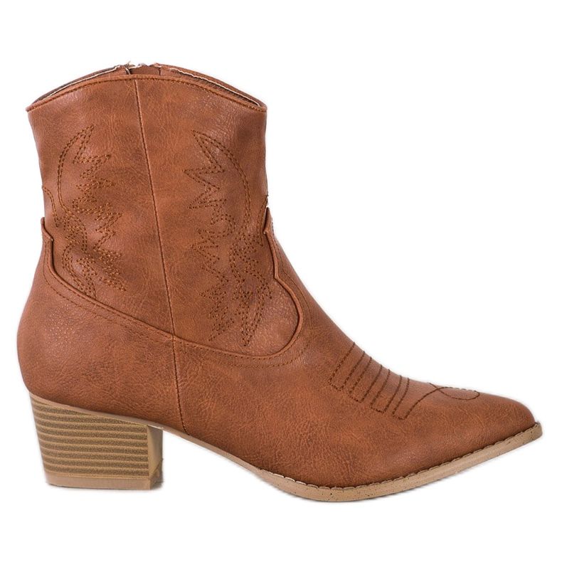 SHELOVET Bottes de cowboy avec un motif brun