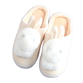 Chaussons femme lapins beige MA01 Beige écru