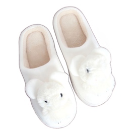 Chaussons femme blancs MA02P Blanc blanche