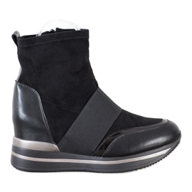 SHELOVET Bottes compensées à la mode le noir