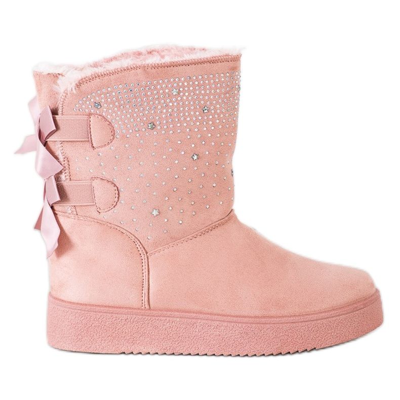 Small Swan Mukluki avec des cristaux rose Small Swan Mukluki avec des cristaux rose