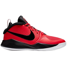 Chaussures enfant Nike Team Hustle rouge et noir AQ4224 600 le noir