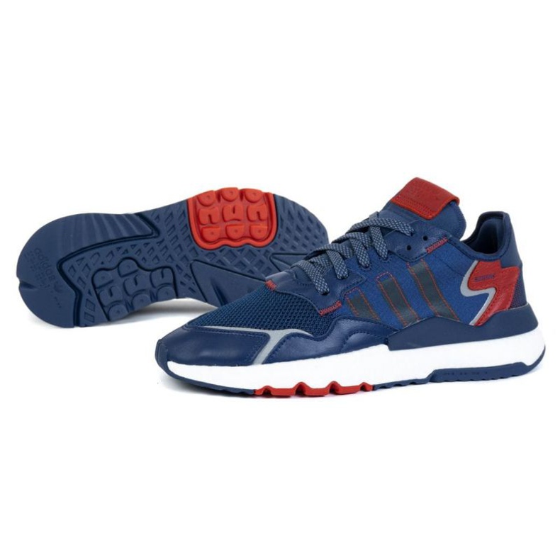 Chaussures Adidas Nite Jogger M FW2052 rouge bleu marin bleu gris Chaussures Adidas Nite Jogger M FW2052 rouge bleu marin bleu gris