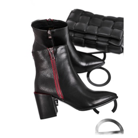 S.Barski Bottes noires Lippi pour femmes noires rouge