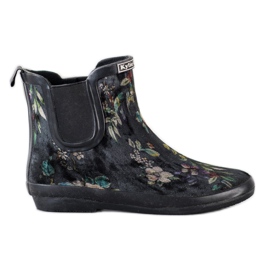 Kylie Bottes en daim à fleurs noir
