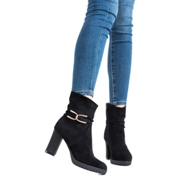 SHELOVET Bottes avec décoration dorée noir