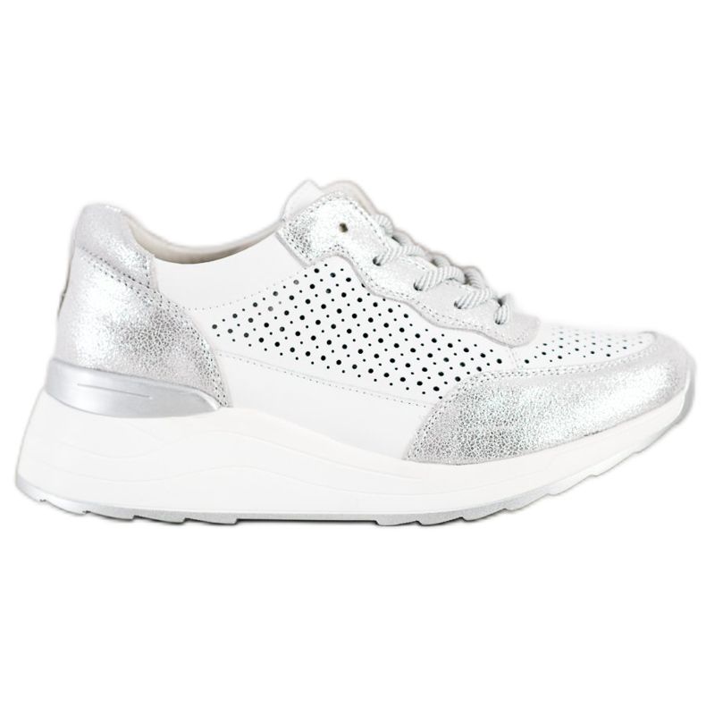 Goodin Baskets en cuir élégantes blanche argent Goodin Baskets en cuir élégantes blanche argent