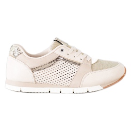 Kylie Chaussures de sport ajourées beige doré