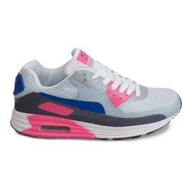 Chaussures de sport pour femmes B49-1 Blanc bleu rose gris