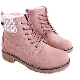 Apawwa Bottes pour enfants Trappers isolées avec de la fourrure Pink Forest rose