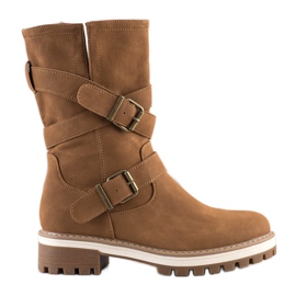 Super Mode Bottes hautes à boucle brun