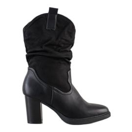 Super Mode Bottes de cowboy sur un poteau le noir