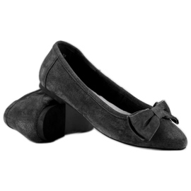 Filippo Ballerines en cuir à nœud le noir