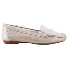 Filippo Mocassins en cuir brillant beige