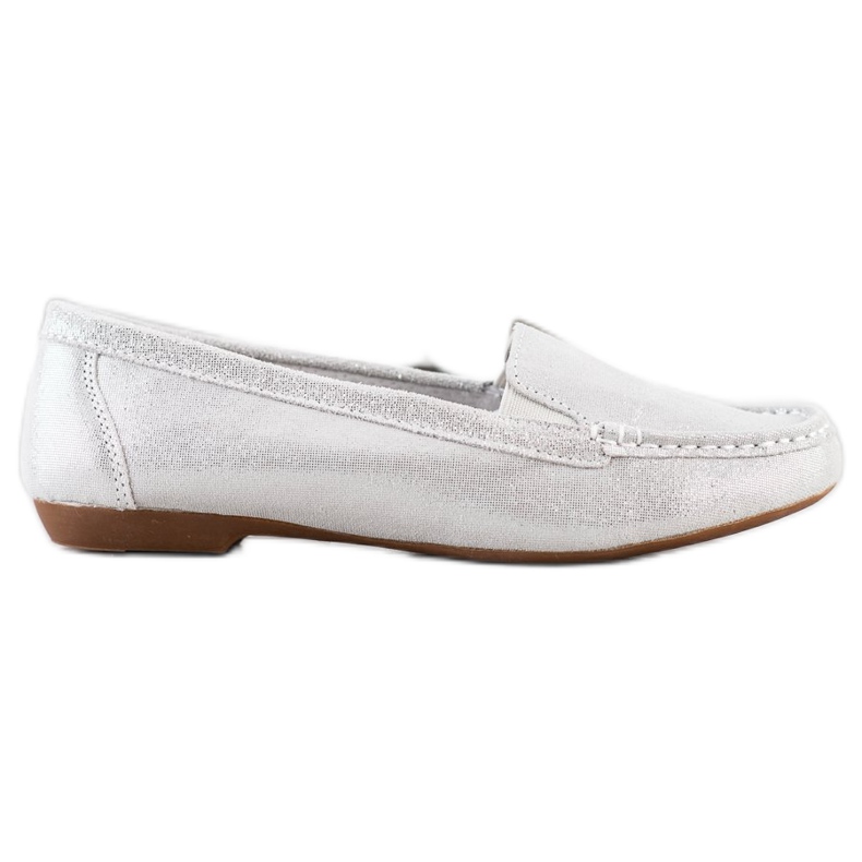 Filippo Mocassins en cuir brillant argent