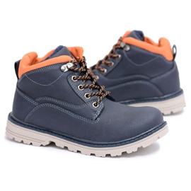 Vico Bottes chaudes bleu marine pour garçon avec molleton Billy orange