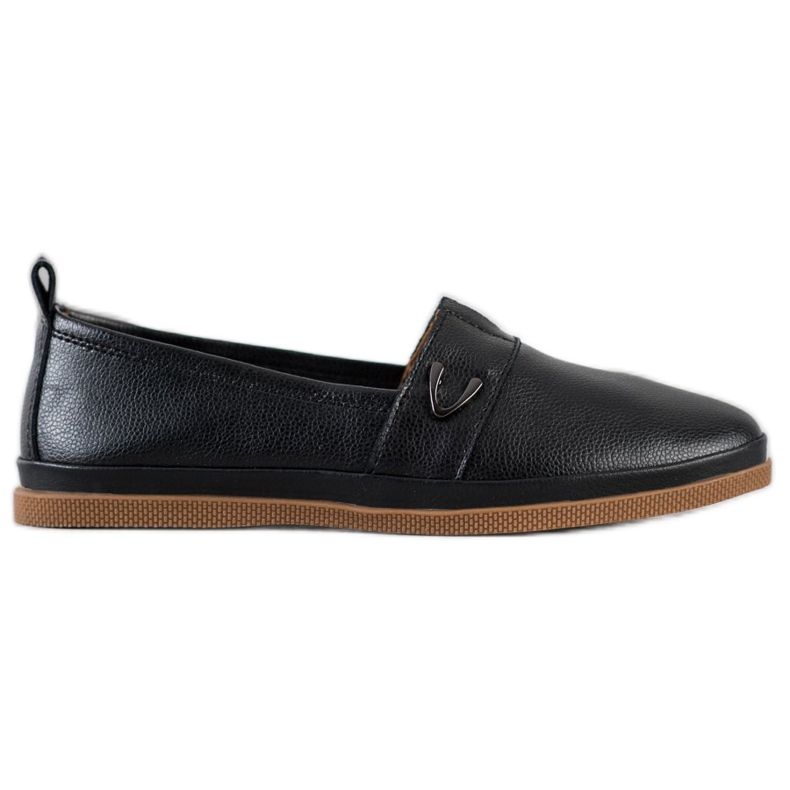 Slippers en cuir VINCEZA le noir