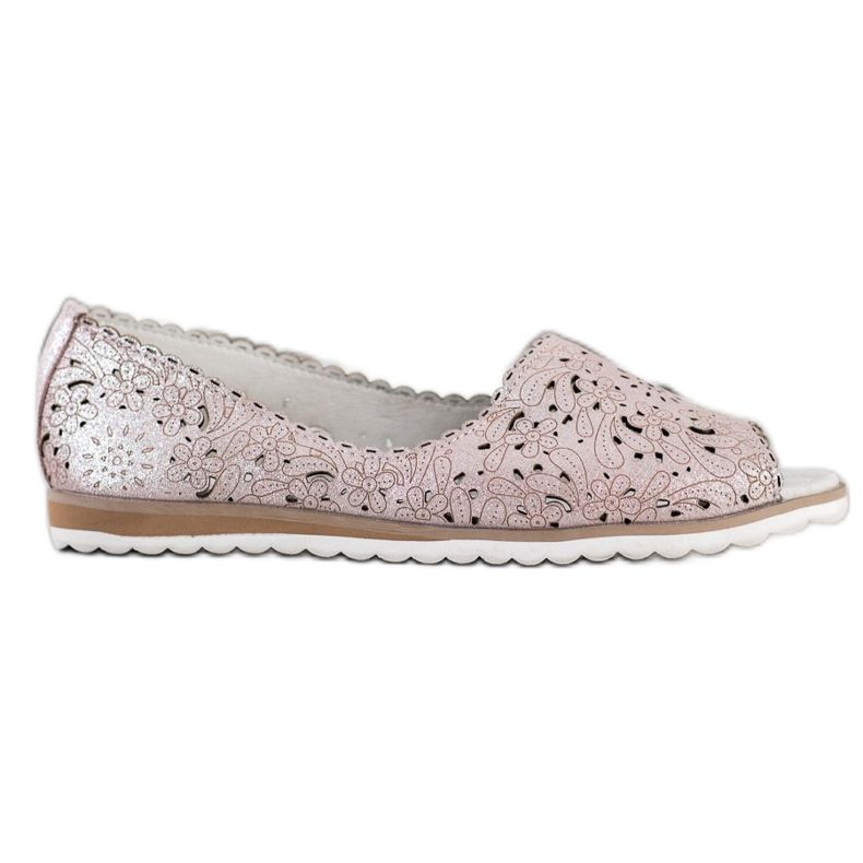 Ballerines VINCEZA en cuir rose argent Ballerines VINCEZA en cuir rose argent