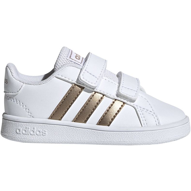 Chaussures enfant Adidas Grand Court I blanc et or EF0116 blanche d'or