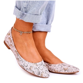 Ballerines Cuir Femme Maciejka Beige Or 04100-22 multicolore doré