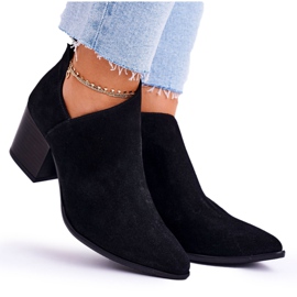 Nicole Boots Femme En Daim Découpé Noir Lawrence le noir