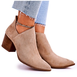Nicole Bottines Femme À Découpes En Daim Beige Lawrence brun