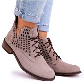 Nicole Bottes Susannah Femme Cappuccino Ajourées En Daim brun