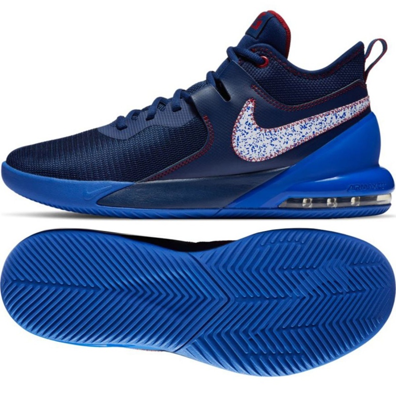 Nike Air Max Impact M CI1396 400 Chaussure de basket-ball rouge, marine, bleu bleu marin
