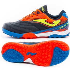 Chaussures de football Joma Toledo Tf Jr TOJW.2003.TF bleu marine, orange, bleu bleu marin Chaussures de football Joma Toledo Tf Jr TOJW.2003.TF bleu marine, orange, bleu bleu marin