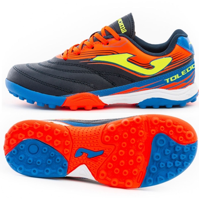 Chaussures de football Joma Toledo Tf Jr TOJW.2003.TF bleu marine, orange, bleu bleu marin Chaussures de football Joma Toledo Tf Jr TOJW.2003.TF bleu marine, orange, bleu bleu marin