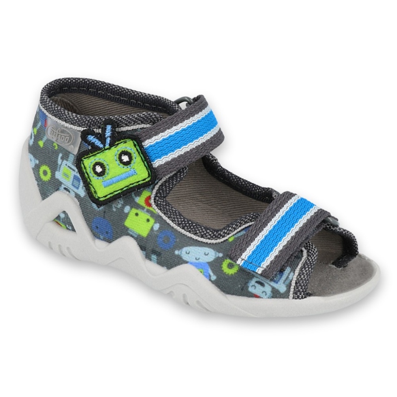 Chaussures enfant Befado 250P098 bleu gris multicolore vert