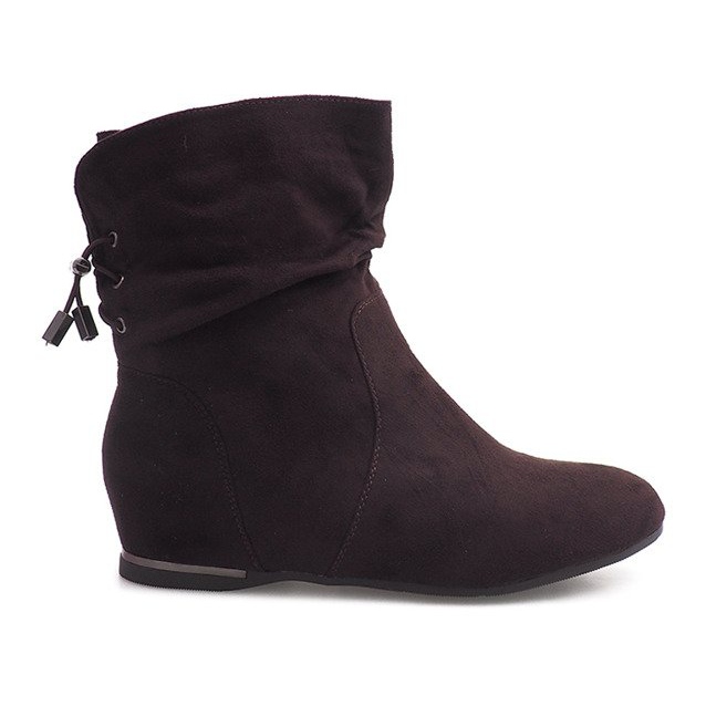 Bottes compensées en daim 030-PA Marron brun