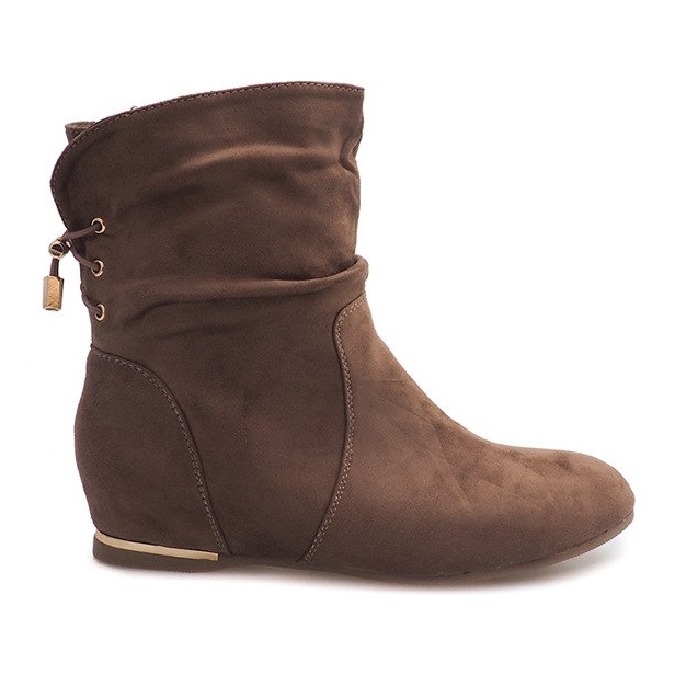 Bottes compensées en daim 030-PA Kaki vert