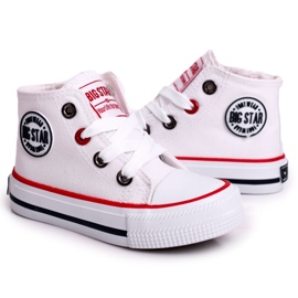 Baskets hautes pour enfants avec fermeture éclair Big Star HH374083 Blanc