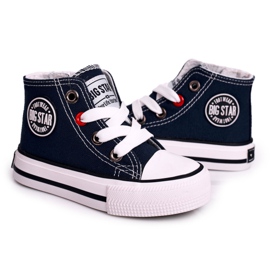 Baskets hautes pour enfants avec fermeture à glissière Big Star HH374085 Bleu marine noir