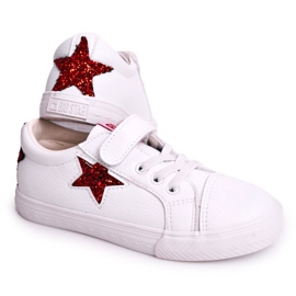 Baskets en cuir pour enfants avec une étoile Big Star DD374102 Blanc