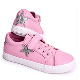 Baskets en cuir pour enfants avec une étoile Big Star DD374104 Rose ['rose']