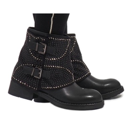Marquiiz Bottines noires décorées 6352-PA