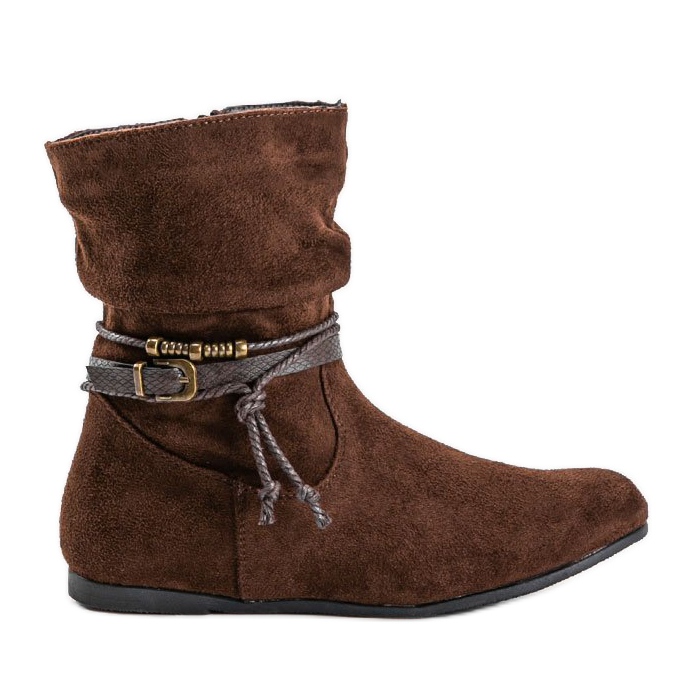 Boots femme daim marron DH28 brun