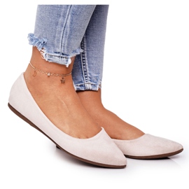 PS1 Délicate Ballerine En Daim Spitz Beige Dermeno
