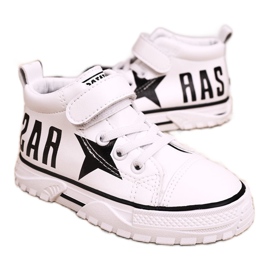 Apawwa Baskets Hautes Enfant Avec Velcro Blanc Sparky